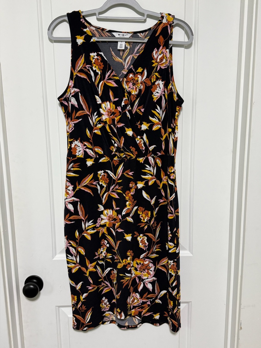 NWOT White House Black Market Black Floral Midi Dress